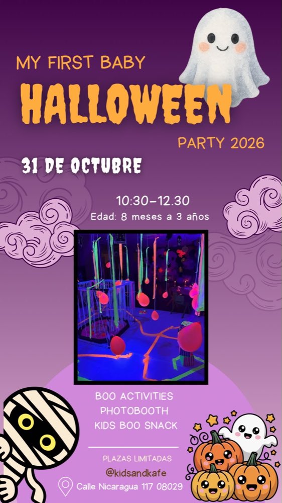 My First Baby Halloween Party: fiesta de Halloween para bebés de 8 meses a 3 años el 31 de octubre en Kids & Kafé, Barcelona